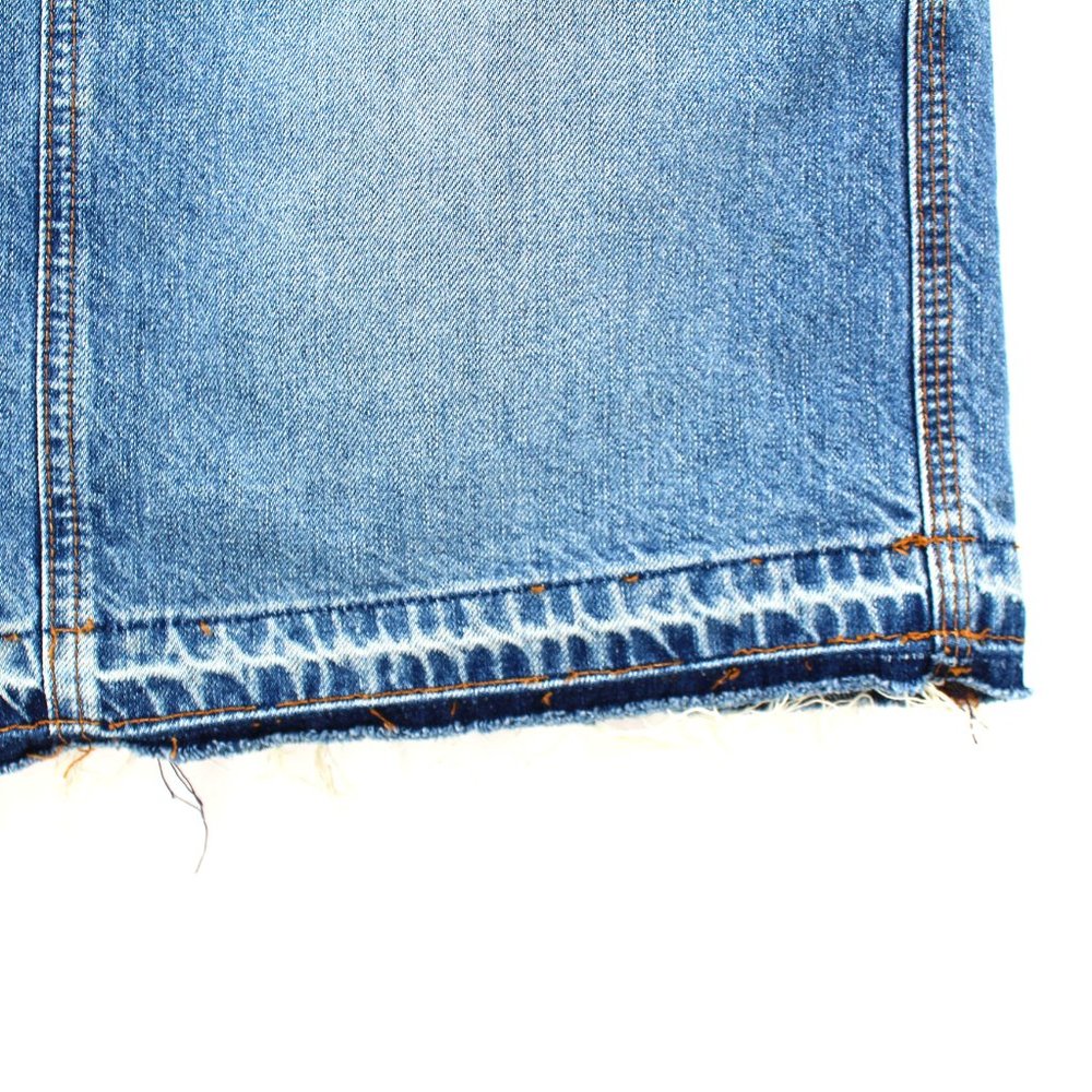 Vintage GAP Denim Skirt Light Wash Raw Hem Western Stitch 100% Cotton No Stretch - Picture 4 of 11